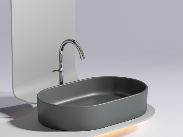 Фото раковина накладная ceramicanova element 60.8 см, цвет: антрацит cn6048mdh