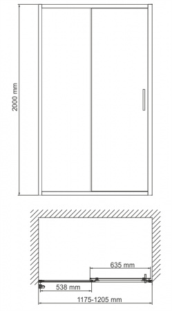 Фото душевая дверь wasserkraft main 120 см 41s05