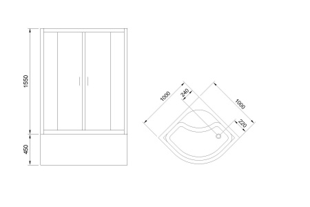 Фото душевое ограждение royal bath bk rb100bk-c-ch 100x100 см