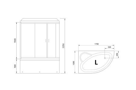 Фото душевая кабина royal bath rb 170x100 см rb170alp-t-l