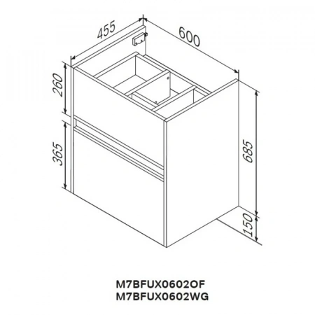 Фото тумба под раковину am.pm sense 60 см m7bfux0602wg