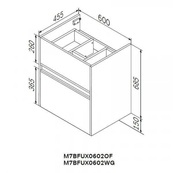 Фото тумба под раковину am.pm sense 60 см m7bfux0602wg