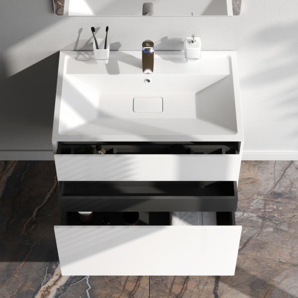 Фото тумба под раковину am.pm inspire v2.0  80 см цвет: серый m50afhx0803wm