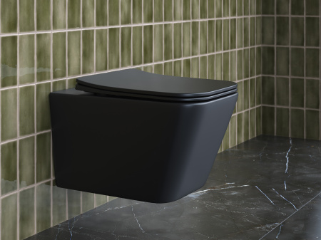 Фото унитаз подвесной, безободковый ceramicanova metric cn3007mb