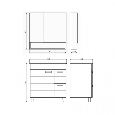 Фото зеркальный шкаф comforty клеон 75 см 00-00004755