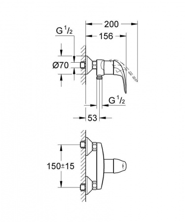 Фото смеситель для душа grohe euroeco 32740000