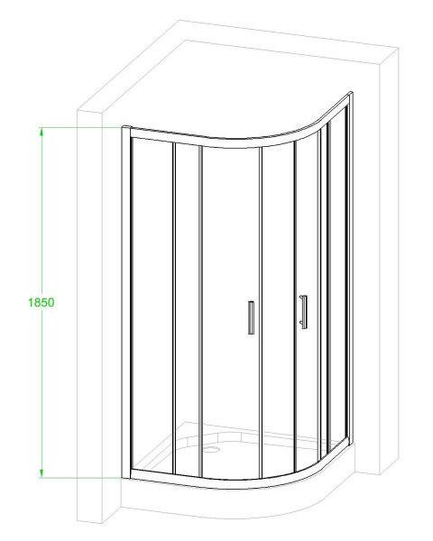 Фото душевое ограждение royal bath hkd rb90hkd-t-ch 90x90 см