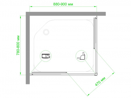 Фото душевое ограждение royal bath hpd rb8090hpd-c 90x80 см