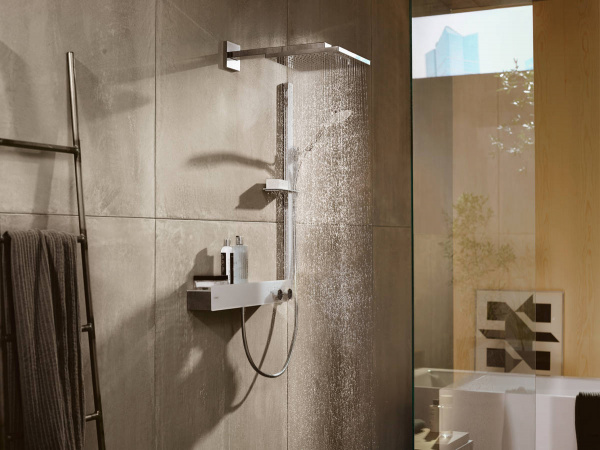 Фото верхний душ с держателем hansgrohe raindance e 300 air 1 jet 26238000