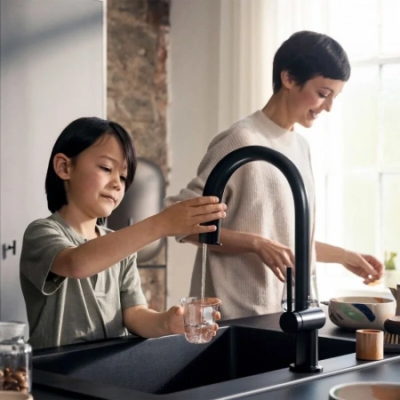 Фото смеситель для кухонной мойки hansgrohe aqittura sodasystem 76806670
