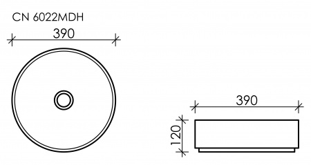 Фото раковина накладная ceramicanova element 39 см, цвет: антрацит cn6022mdh