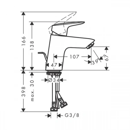 Фото смеситель для раковины hansgrohe logis 71070670