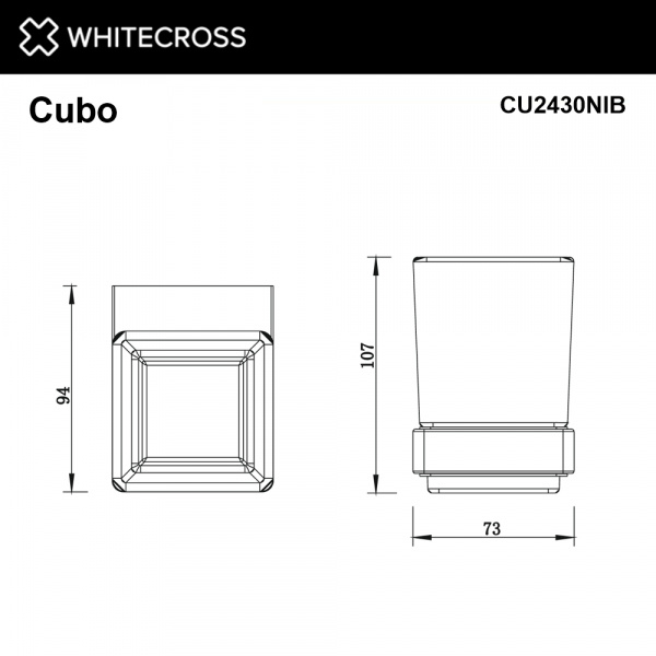 Фото стакан подвесной whitecross cubo cu2430nib, цвет: никель брашированный