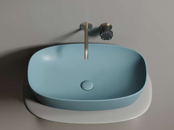 Фото раковина накладная ceramicanova element 60 см, цвет: зеленый cn6049mlg