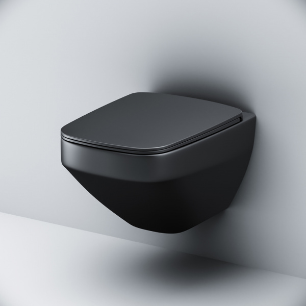 Фото унитаз подвесной с сиденьем am.pm inspire v2.0 black edition c50a1700mbsc