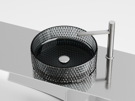 Фото раковина накладная ceramicanova cristal 36 см, цвет: черный cn6060