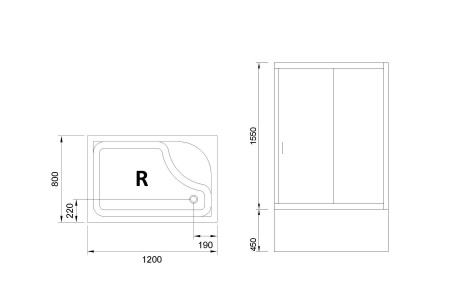 Фото душевое ограждение royal bath bp rb8120bp-c-r 120x80 см