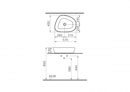 Фото раковина накладная vitra outline recycled 57 см 7991b066-0016