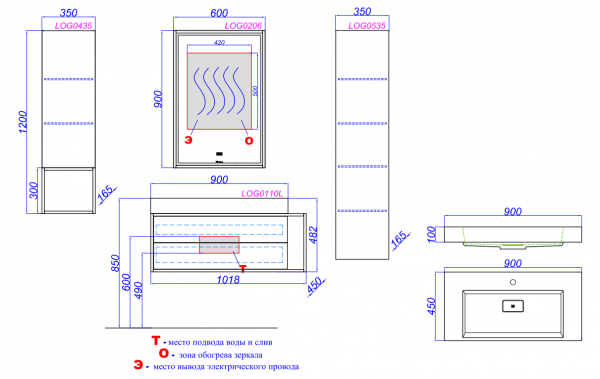 Фото тумба под раковину clarberg logic 100 см log0110l