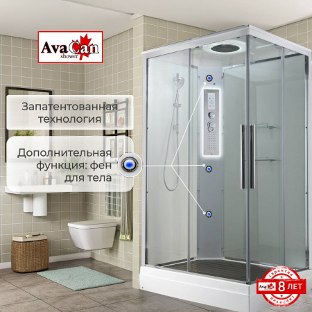 Фото душевая кабина avacan k2080led 80x80 см