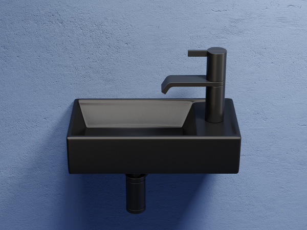 Фото раковина подвесная ceramicanova element 41.7 см, цвет: черный cn6051lmb