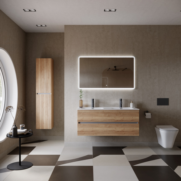 Фото тумба под раковину sancos urban 120 см, цвет: дуб галифакс натуральный ur120-2eg