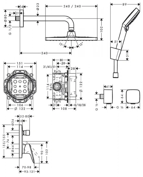 Фото душевая стойка hansgrohe crometta 27957000