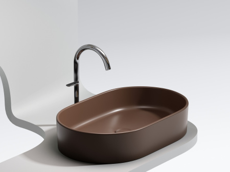 Фото раковина накладная ceramicanova element 60.8 см, цвет: коричневый cn6048mdb