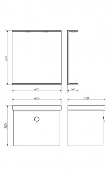 Фото зеркало comforty к 60 см 3120320