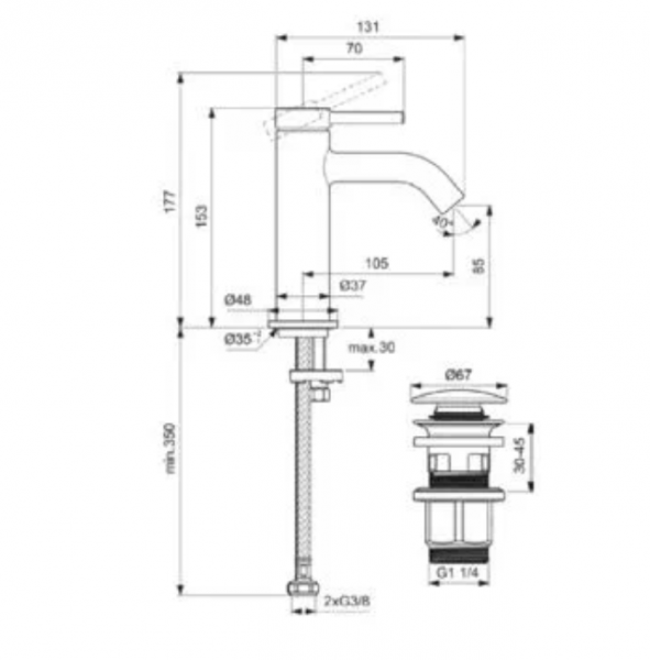 Фото смеситель для раковины ideal standard ceraline nuovo bd759aa