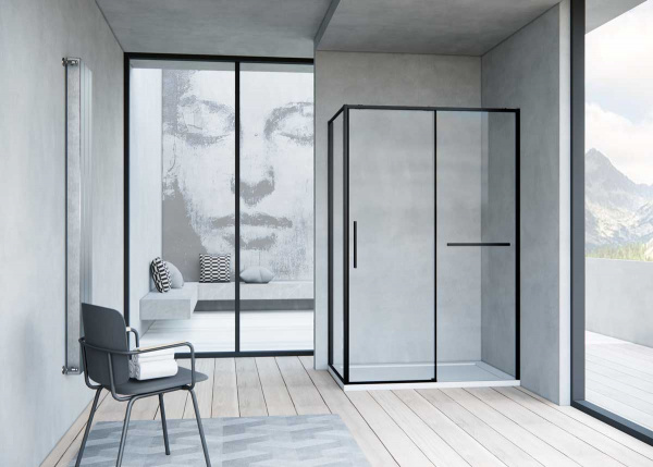 Фото душевое ограждение vincea slim soft 80x100 см  vsr-1ss8010clb
