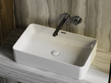 Фото раковина накладная ceramicanova element 60.5 см, цвет: белый cn6065