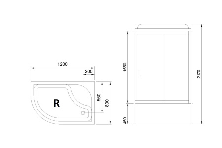Фото душевая кабина royal bath вк rb8120bk2-m-r 120x80 см