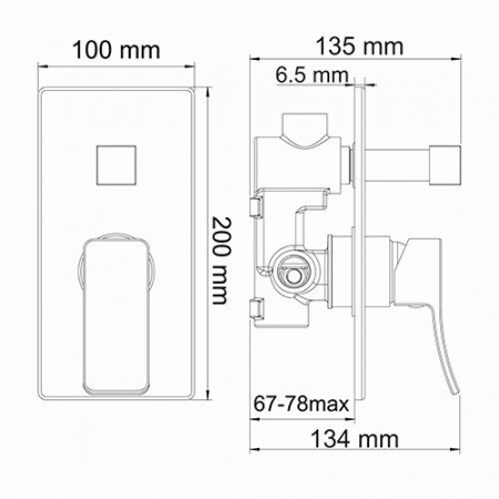 Фото встраиваемый смеситель для ванны и душа wasserkraft exter 1600 1641