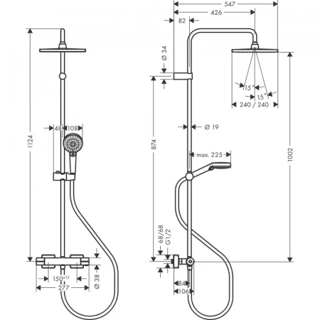 Фото душевая стойка hansgrohe vernis shape 26429670