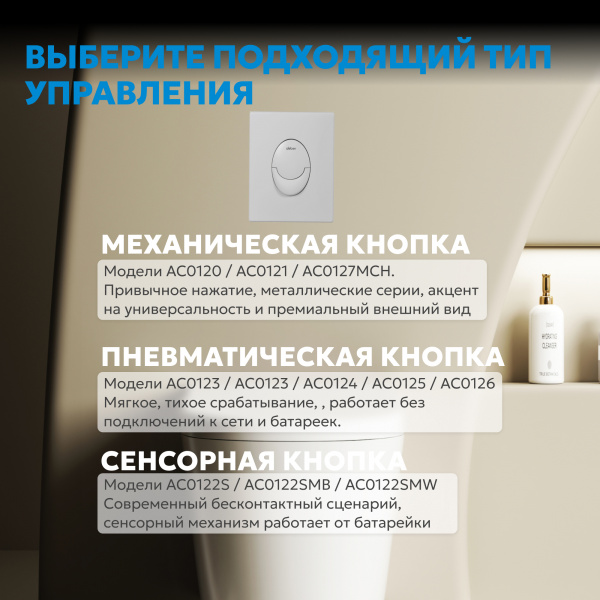 Фото клавиша смыва abber ac0125mw белая матовая