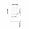 Фото поддон акриловый bandhours square 99-tray 90x90 см
