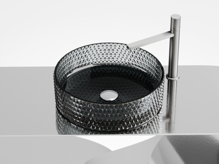 Фото раковина накладная ceramicanova cristal 36 см, цвет: черный cn6060