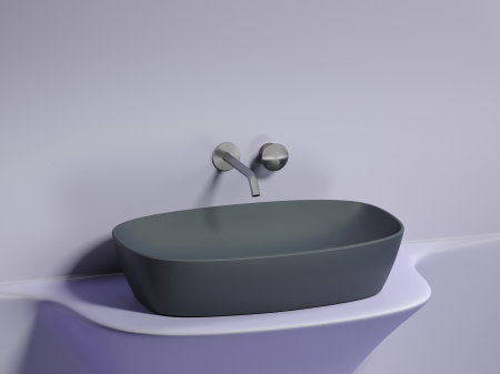 Фото раковина накладная ceramicanova element 60 см, цвет: антрацит cn6049mdh