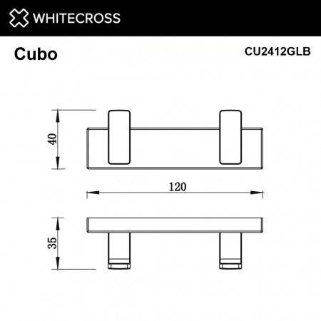 Фото крючок whitecross cubo cu2412glb, цвет: золото брашированное