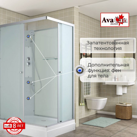Фото душевая кабина avacan ck2911n 110x90 см без крыши