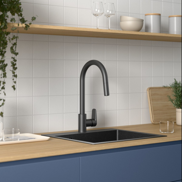 Фото смесители для кухни vitra flow soft a4344536exp цвет черный
