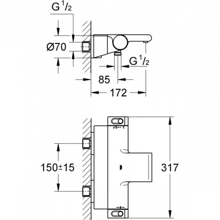 Фото термостатический смеситель для ванны grohe grohtherm 2000 34464001