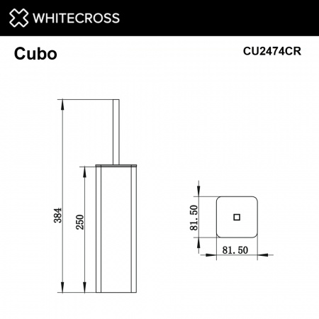 Фото ершик напольный whitecross cubo cu2474cr, цвет: хром