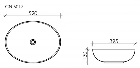 Фото раковина накладная ceramicanova element 52 см, цвет: антрацит cn6017mdh