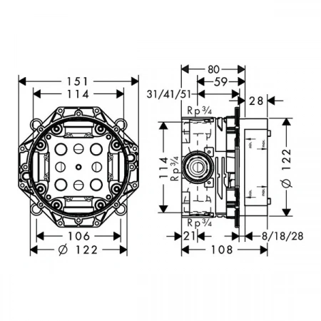 Фото смеситель для душа hansgrohe rebris 72667000s