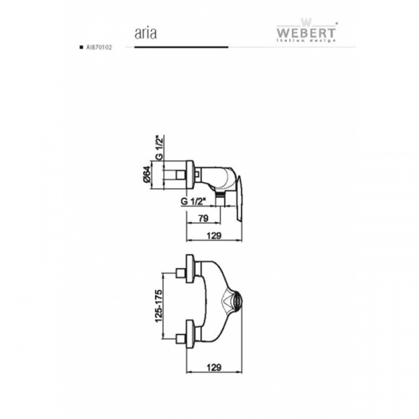 Фото смеситель для душа webert aria, цвет: белый глянец ai870102844