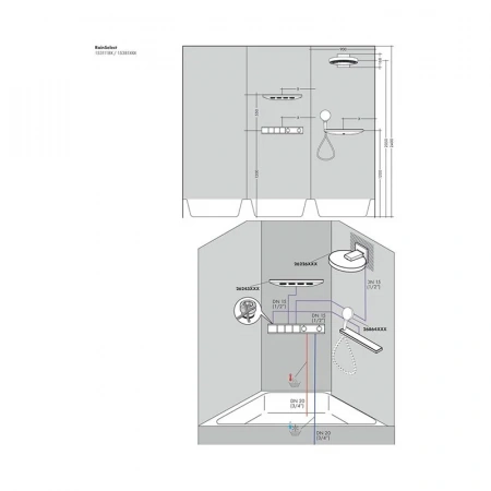 Фото термостатический смеситель для душа hansgrohe rainselect 15381340