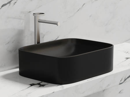 Фото раковина накладная ceramicanova element 50.5 см, цвет: черный cn6052mb