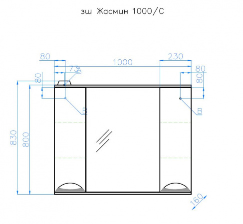 Фото зеркальный шкаф style line жасмин 100 лс-00000586